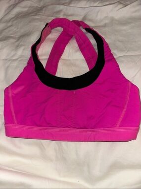 lululemon athletica Bright Pink Sports Bra with Black Trim